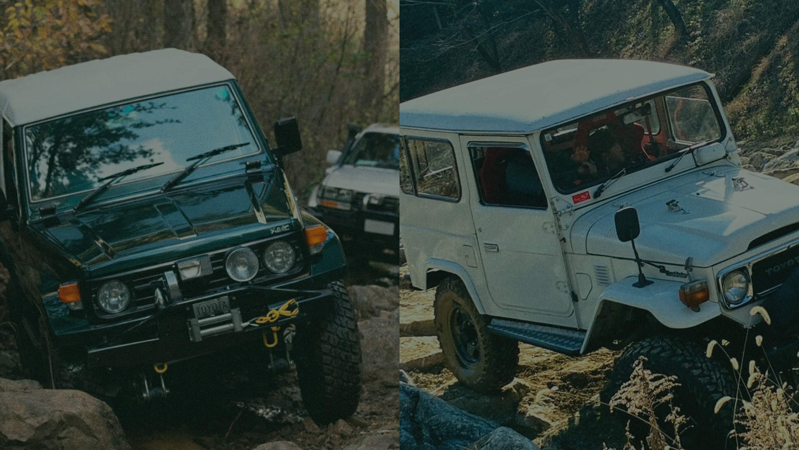 四輪駆動車が岩場を走る4x4LIFEのメインビジュアル